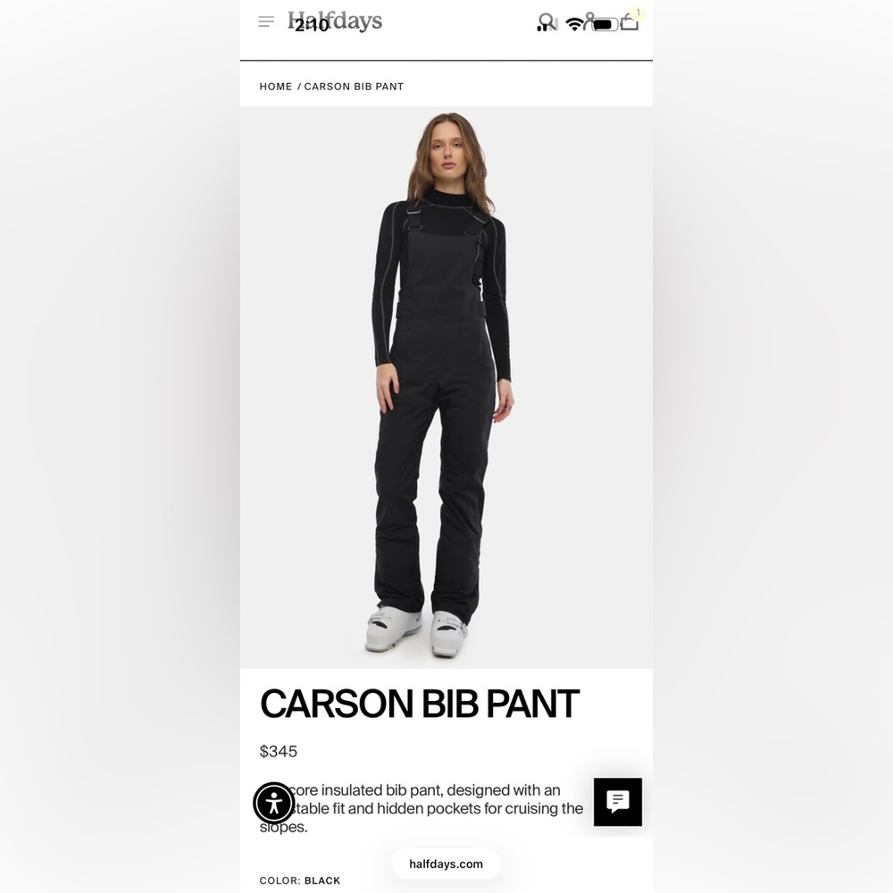 Halfdays Carson Bib Pant - Blank - Medium - Price is firm!